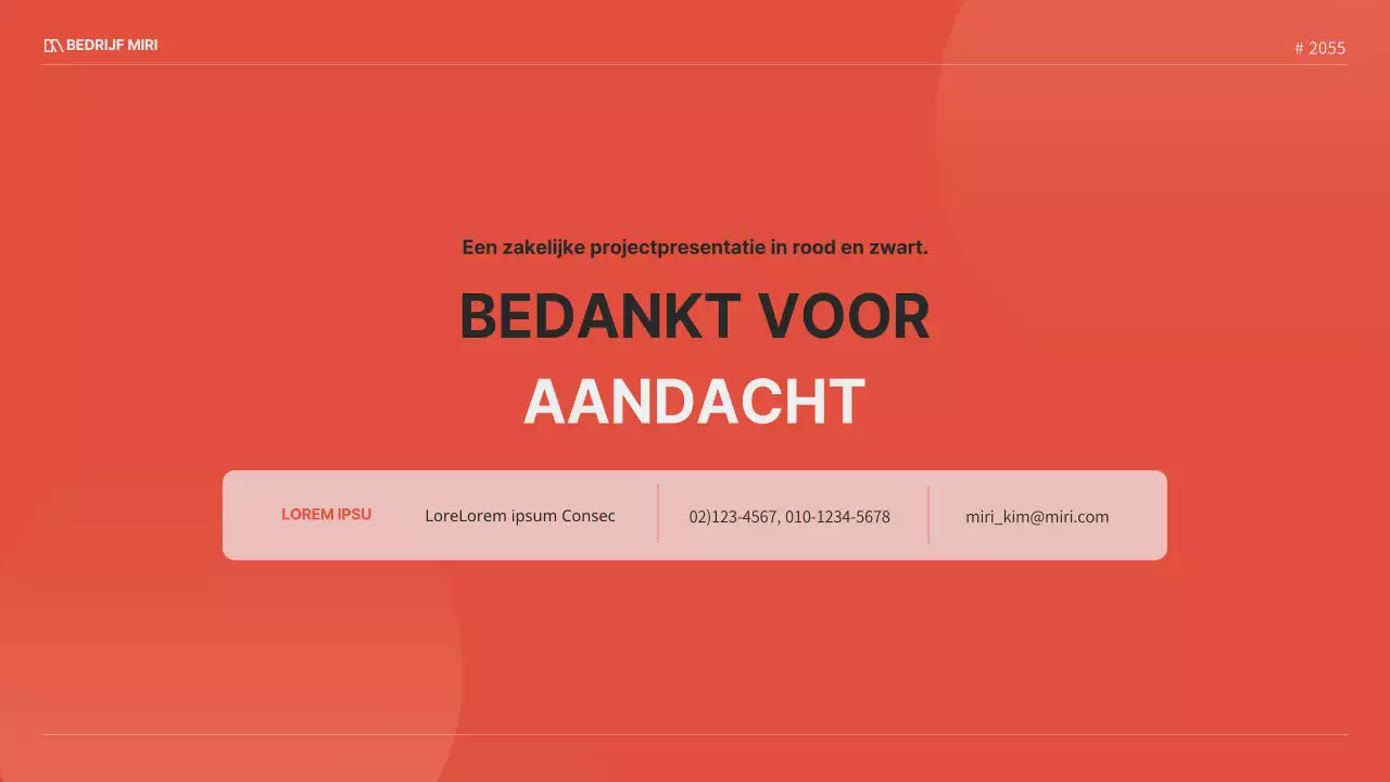 Een modern bedrijfsproject in rood en zwart