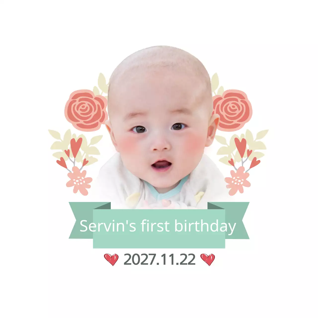 Coral Floral Birthday Invitation Banner