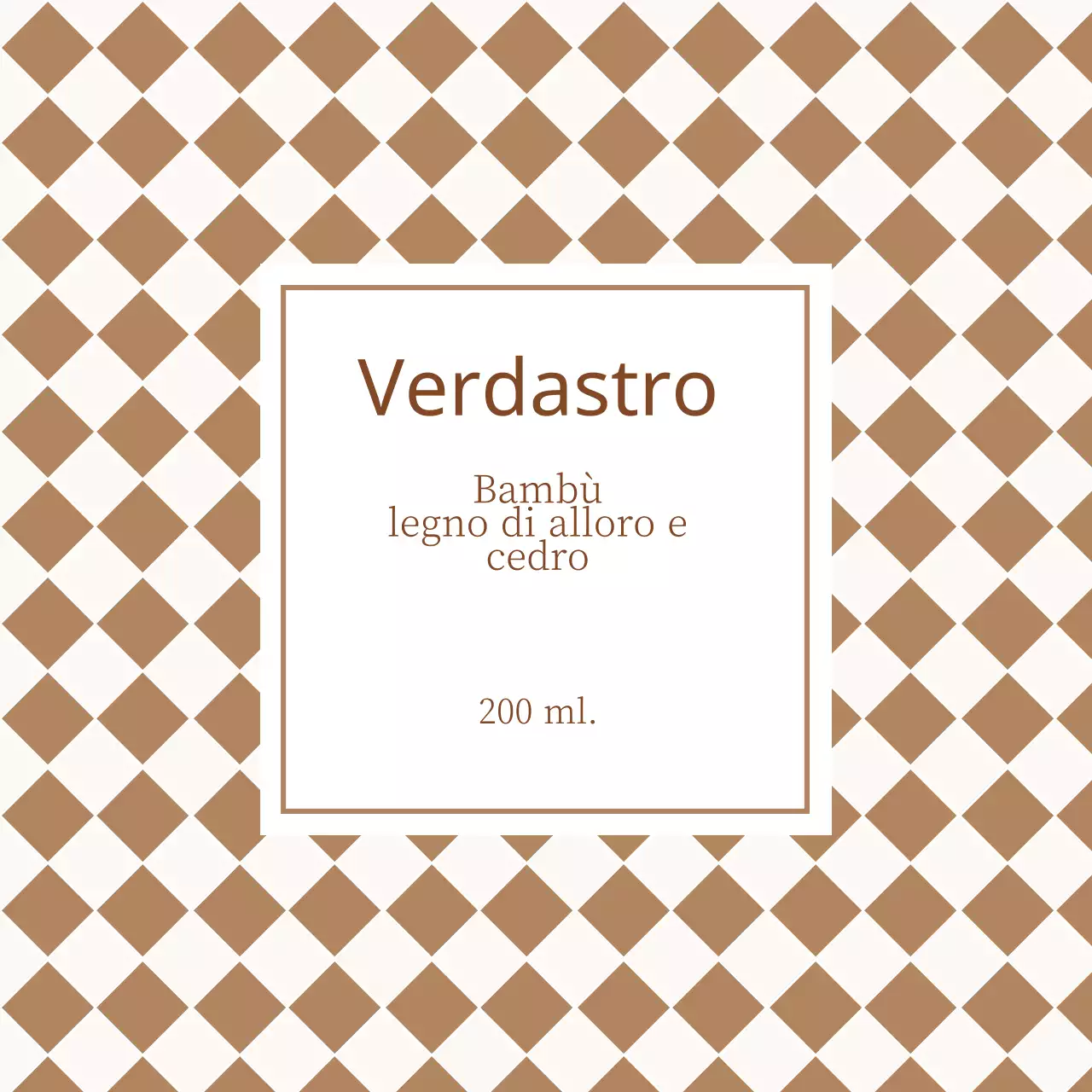 Etichetta del diffusore a scacchiera marrone