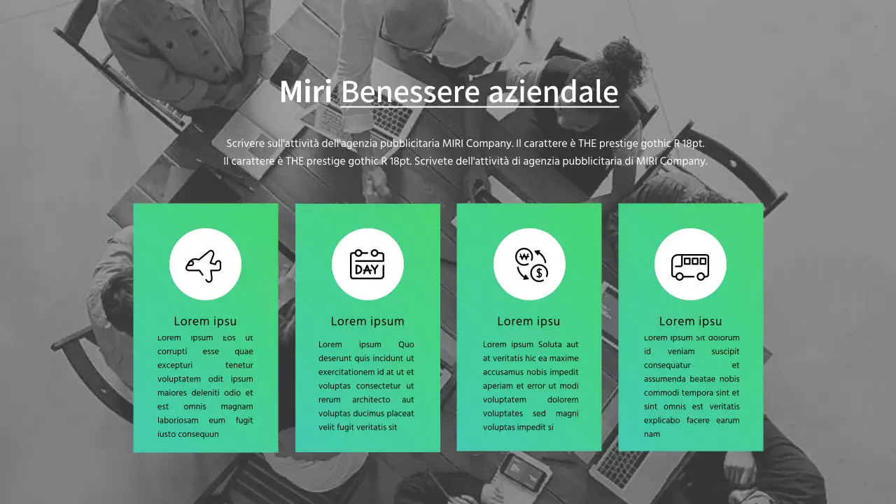 Carta intestata di un'agenzia pubblicitaria in bianco e verde