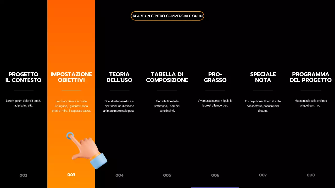 Presentare un semplice brief di progetto nero e arancione ispirato all'ingegneria