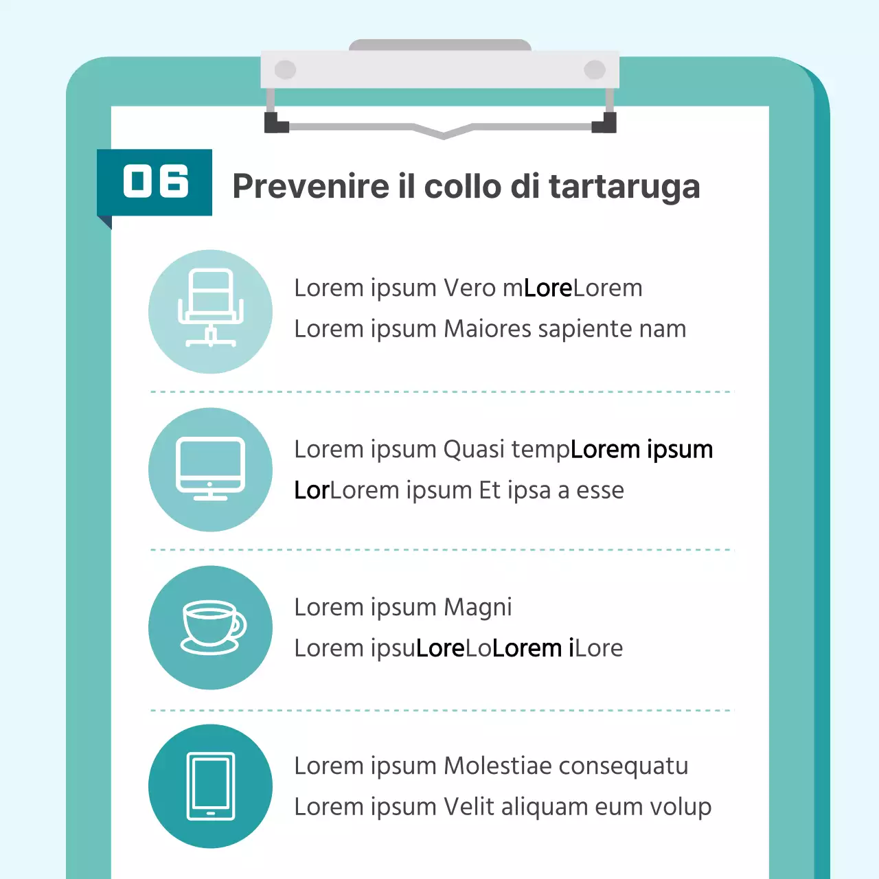 Menta semplice sindrome del collo di tartaruga carta promozionale dell'ospedaleNews