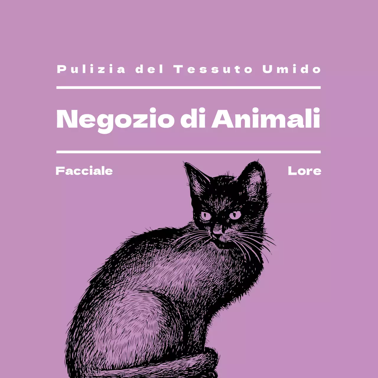 Etichette illustrate viola per il negozio di animali