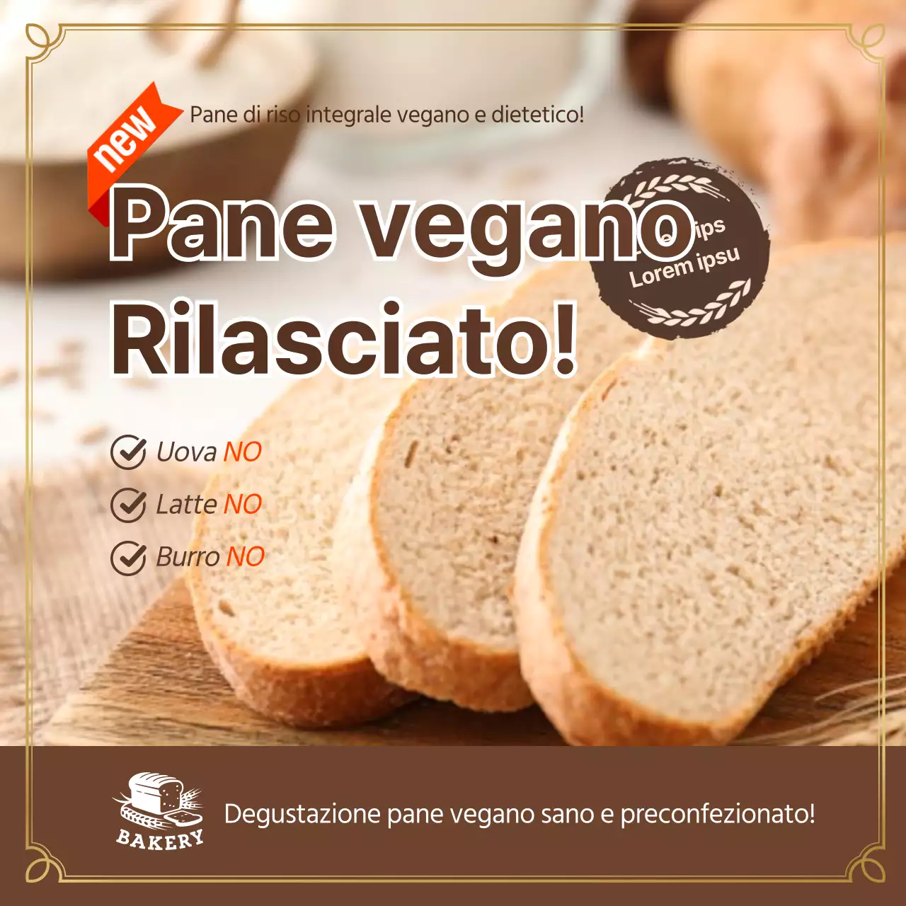 Promuovere il lancio di un pane marrone vegano