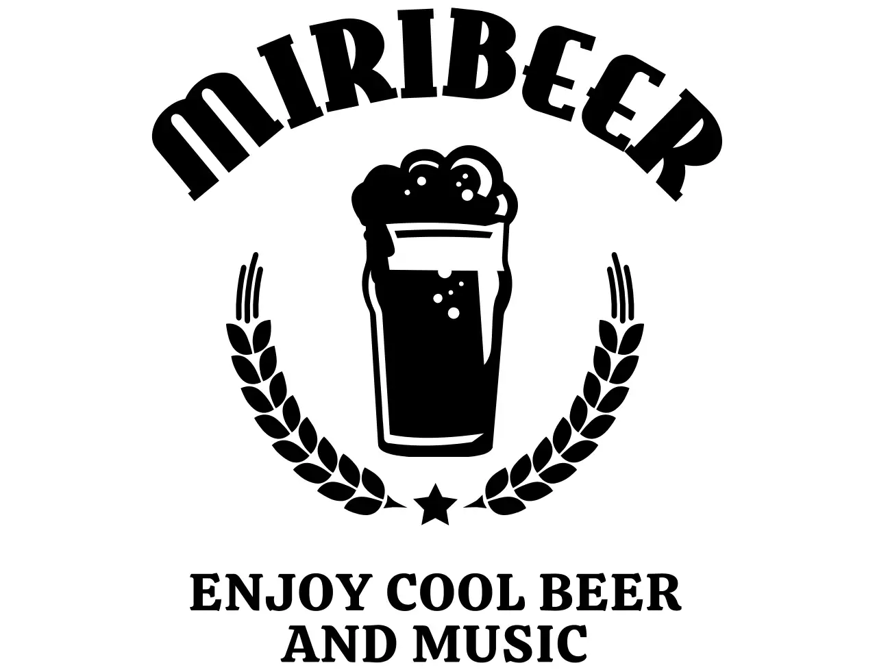 Brewpub concept with simple black illustrated logo