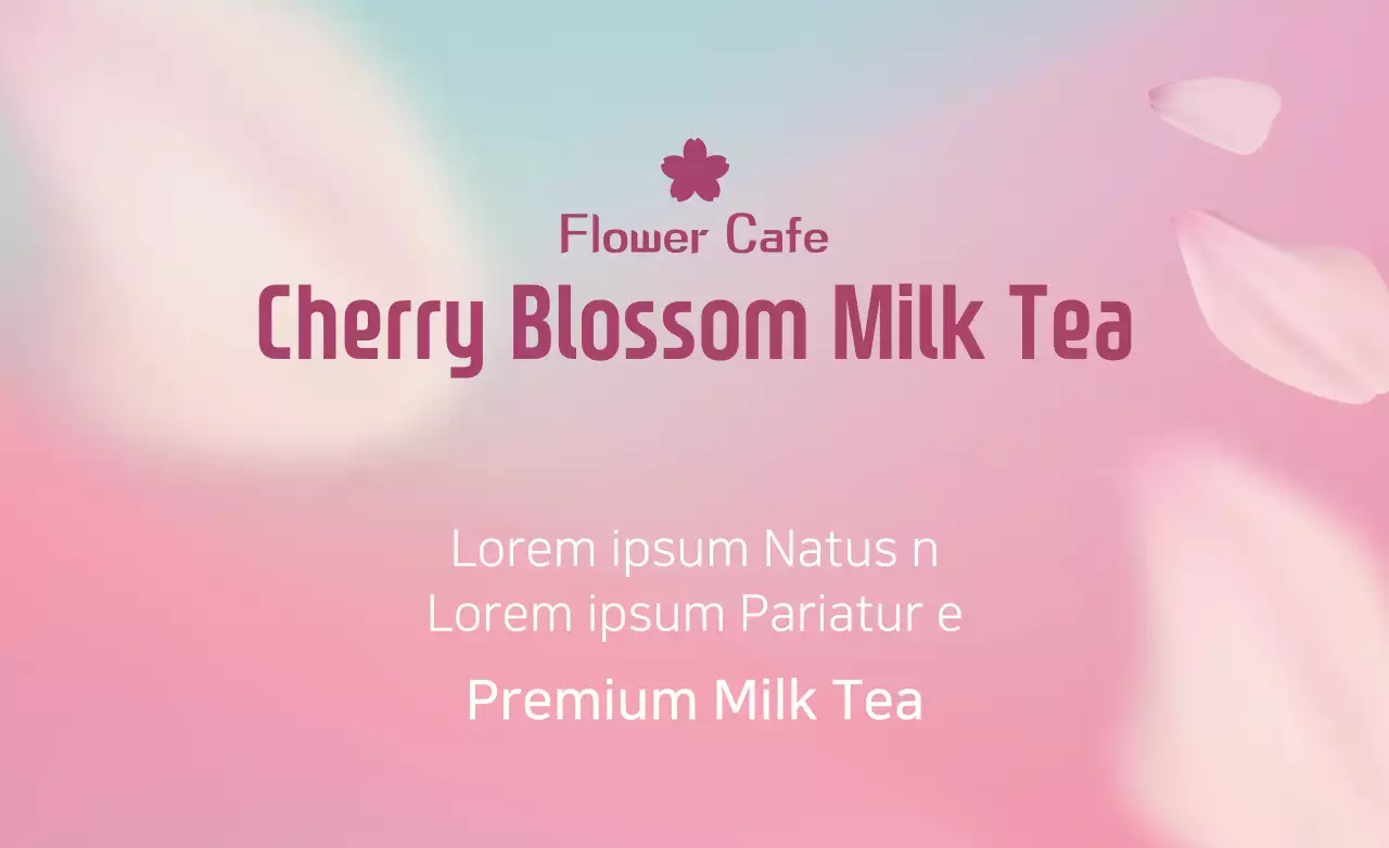 Banner promocional de chá com leite rosa elegante