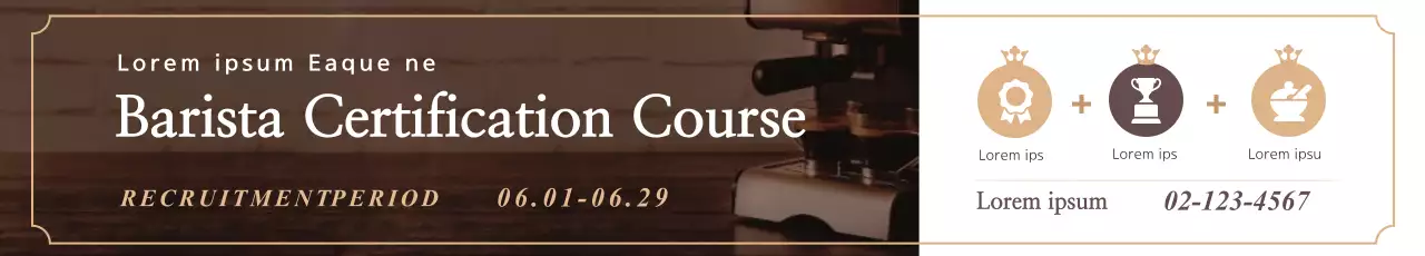 Faixa de recrutamento de barista marrom clássico