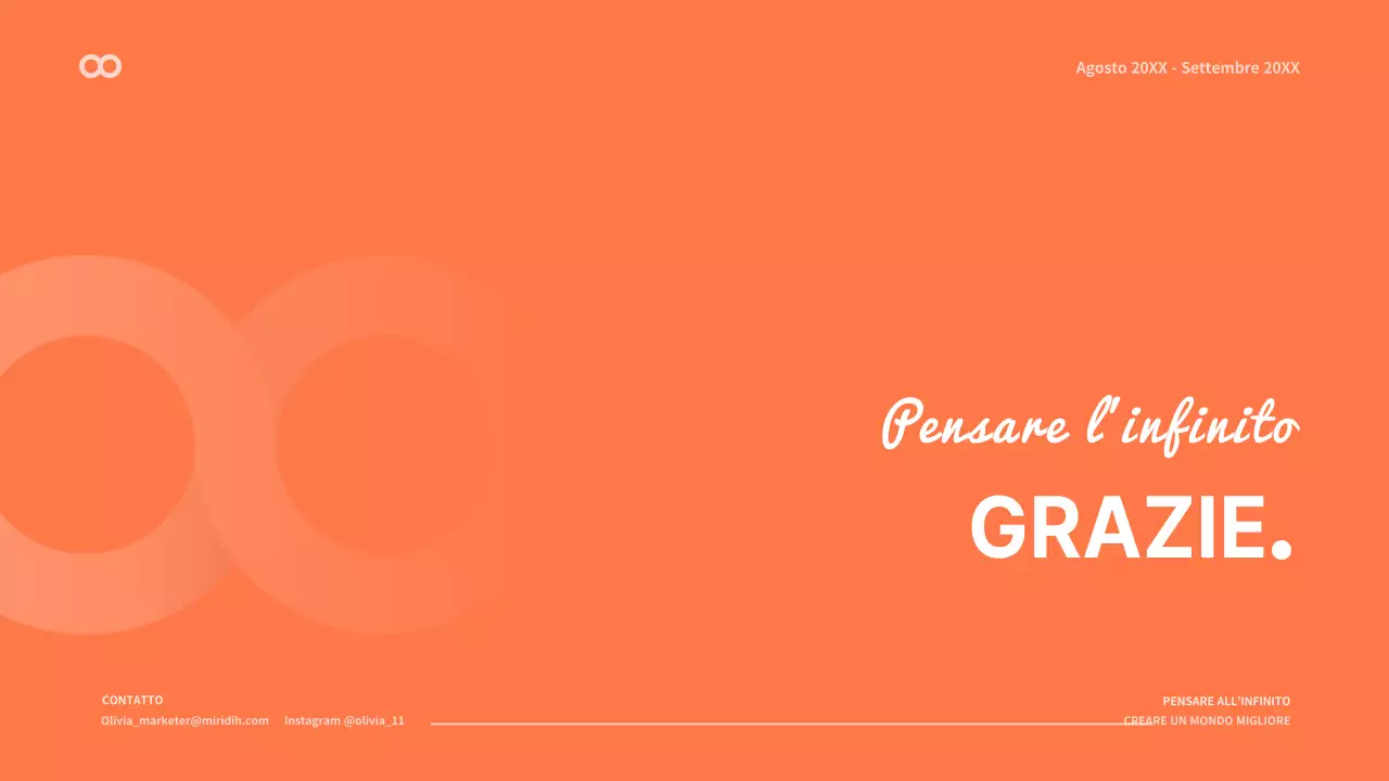 Un portafoglio di concetto pulito in bianco e arancione