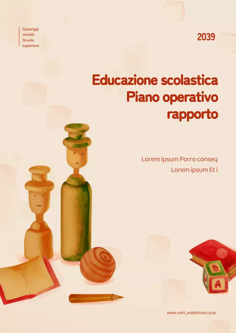 Relazione scolastica con concetto di illustrazione rossa