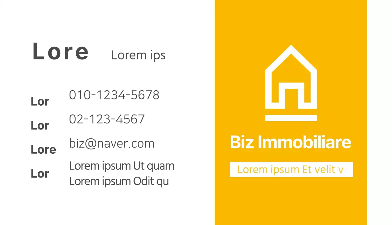 Logo giallo biglietto da visita agente immobiliare