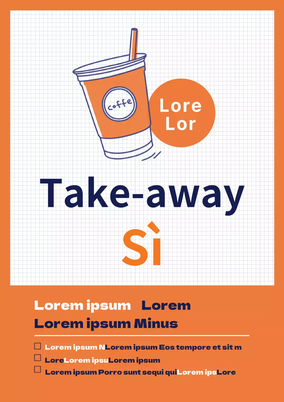 Illustrazione arancione marina COVID-19 caffè d'asporto