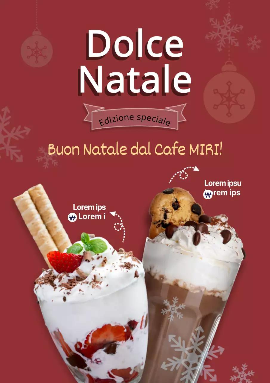 Poster promozionale per il menu bevande dell'edizione natalizia