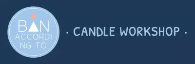 Phong cách logo văn bản hiện đại đơn giản màu xanh nhạt và trắng chỉ dành cho nhân viên cửa hàng nến và trải nghiệm