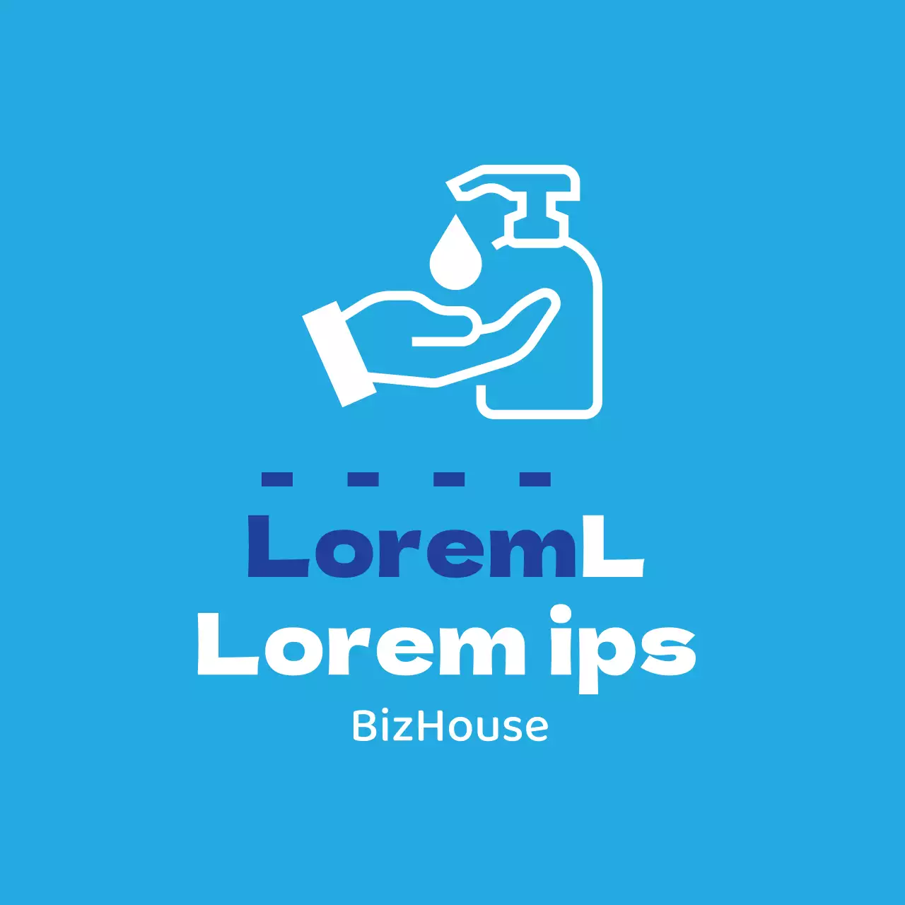 Istruzioni per l'uso dell'igienizzante per mani corona illustrato blu