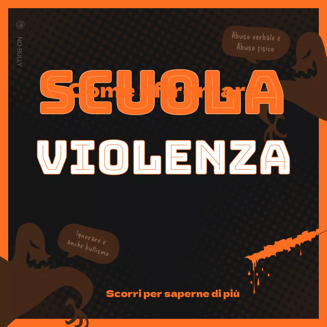 Promozione dell'eliminazione della violenza scolastica in arancione