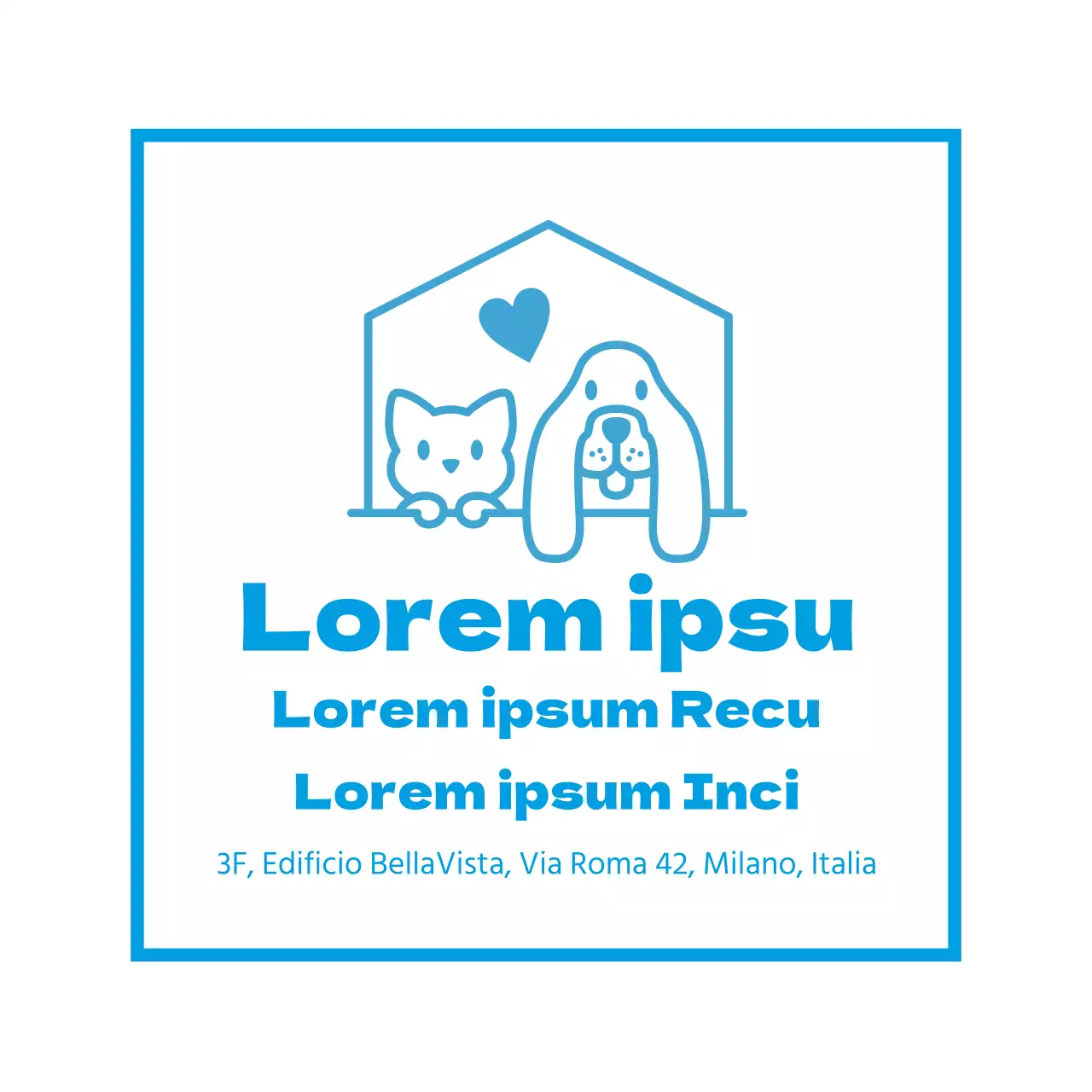 Blu illustrazione logo carino ospedale animale