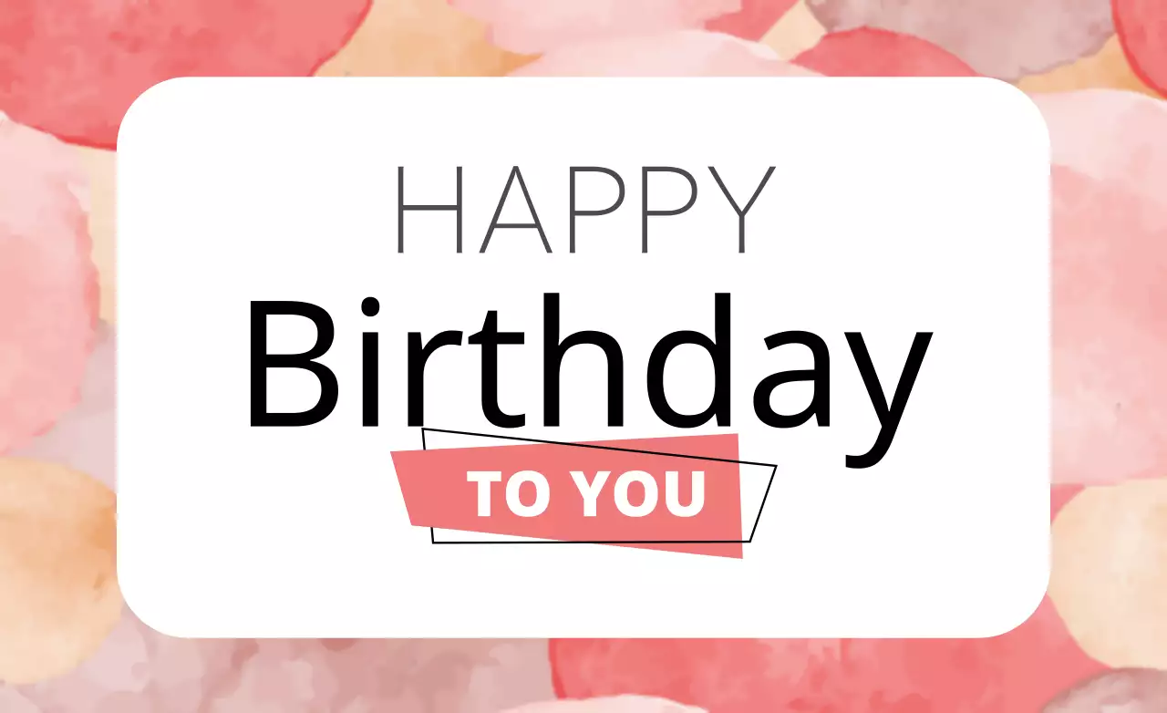 Banner de cartão de aniversário minimalista rosa