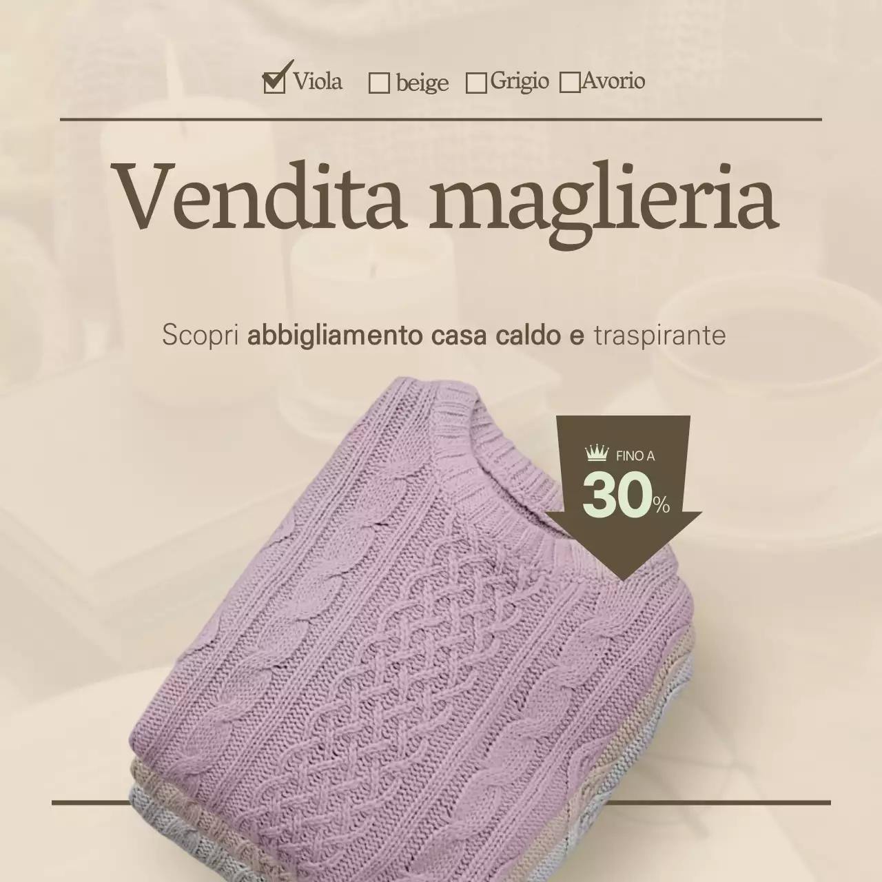 Maglia invernale beige, design da rivista pulito