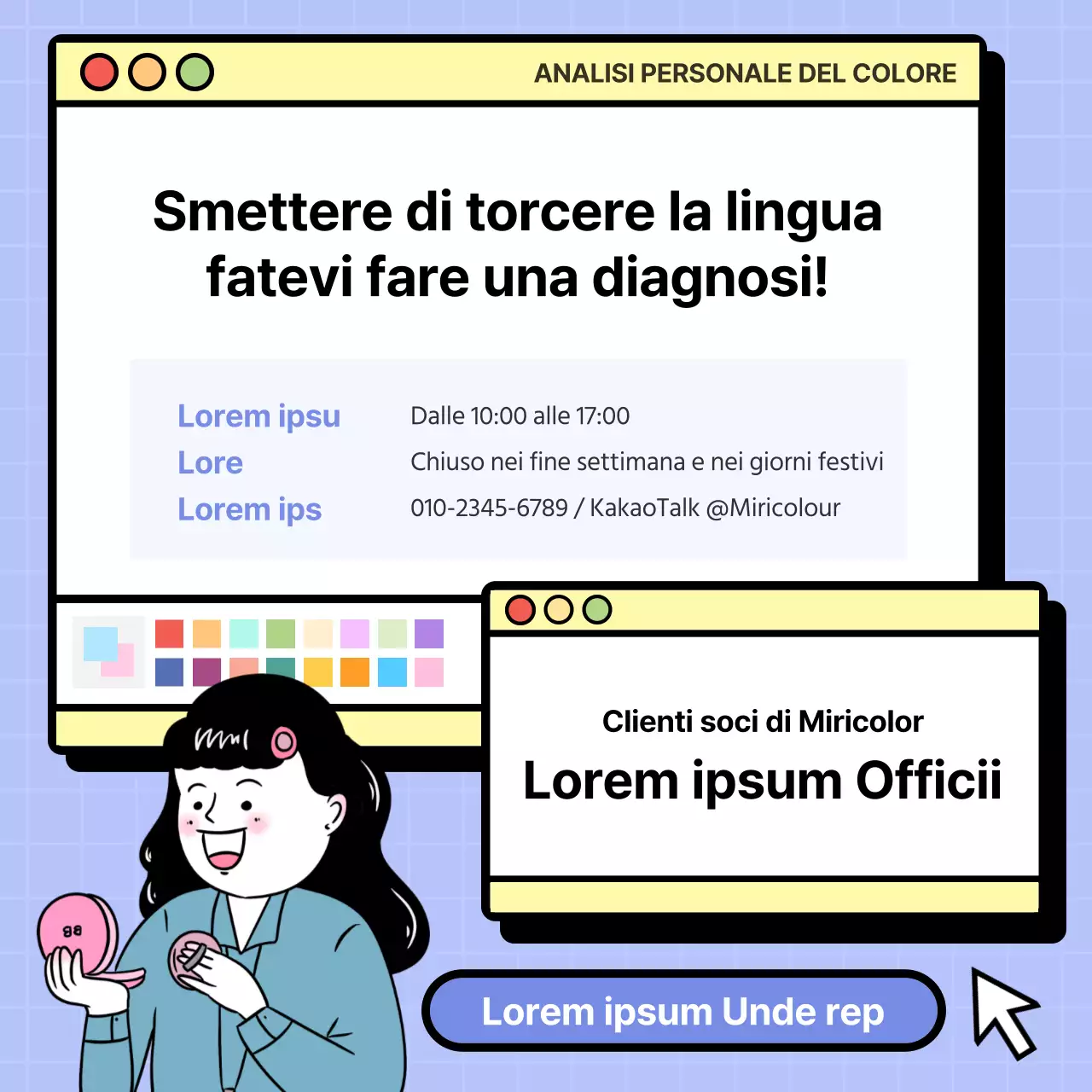 Illustrazione del colore viola e giallo Diagnosi personale