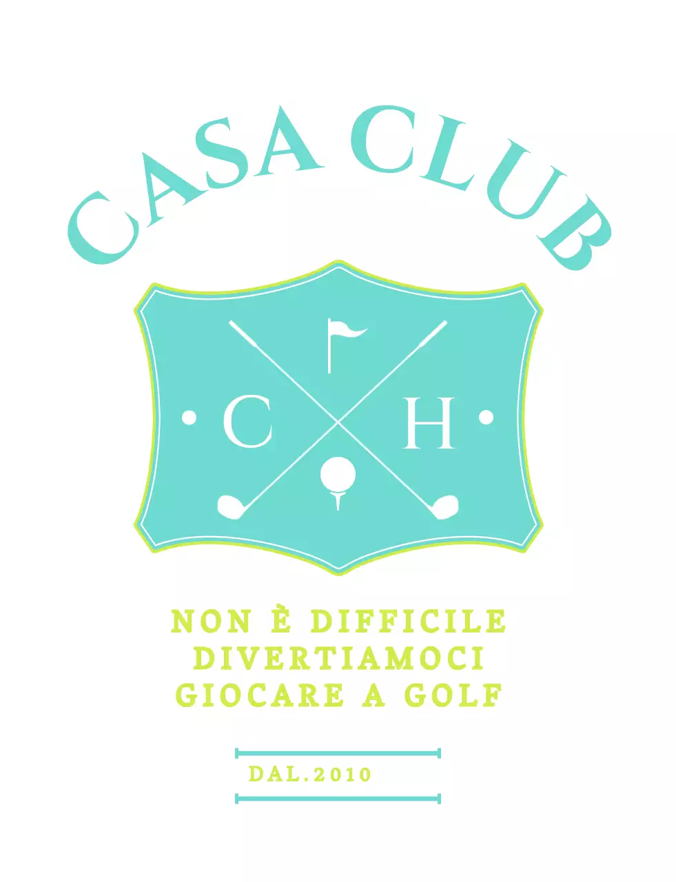 Un design semplice e di classe per i soci del golf club nei colori menta e chartreuse.