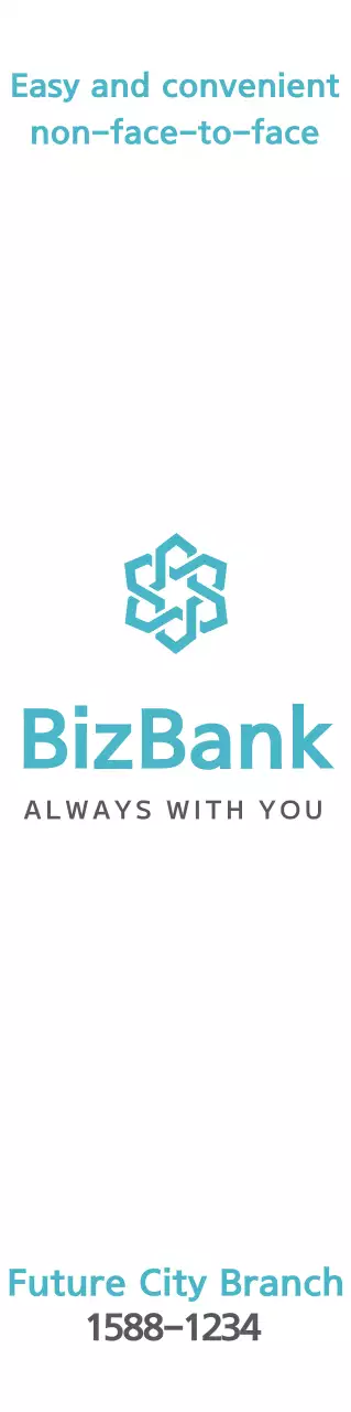 Untuk mempromosikan bank dengan logo pirus sederhana