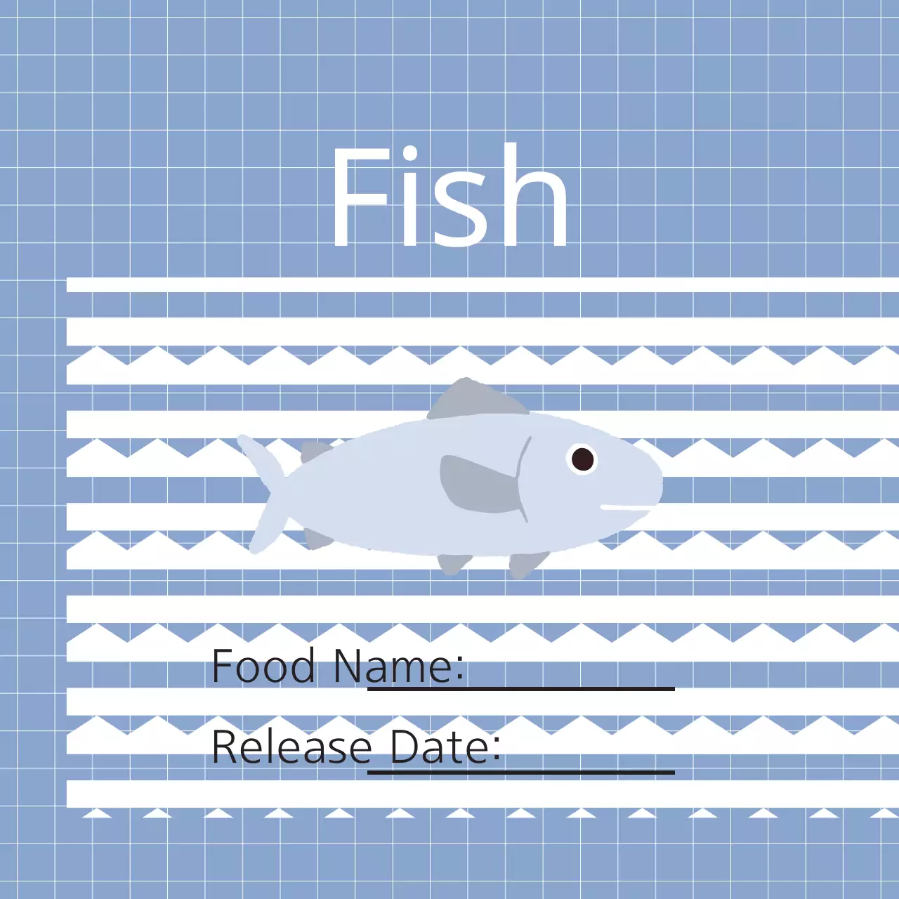 Spanduk Pengumuman Ikan Biru Sederhana