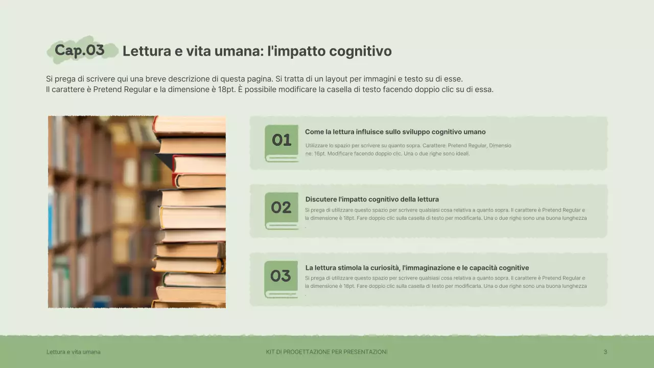 Kit di presentazione con illustrazioni di libri sentimentali disegnate a mano in marrone e verde