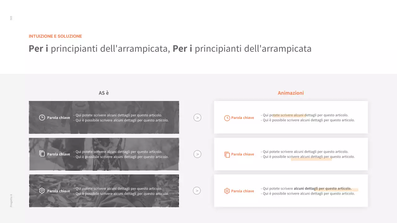Un portafoglio di concetto pulito in bianco e arancione