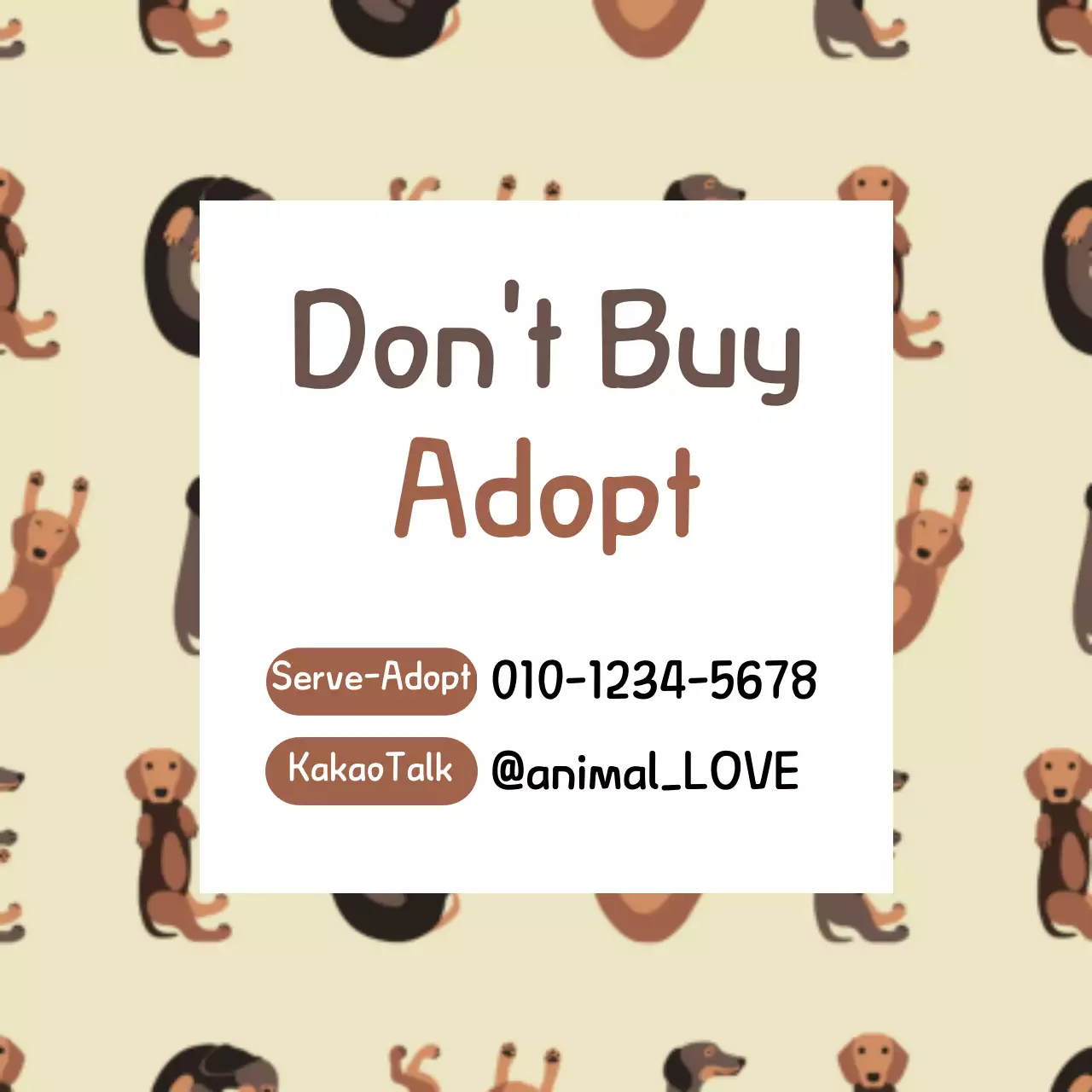 Spanduk Promosi Adopsi Hewan Peliharaan Lucu Berwarna Beige