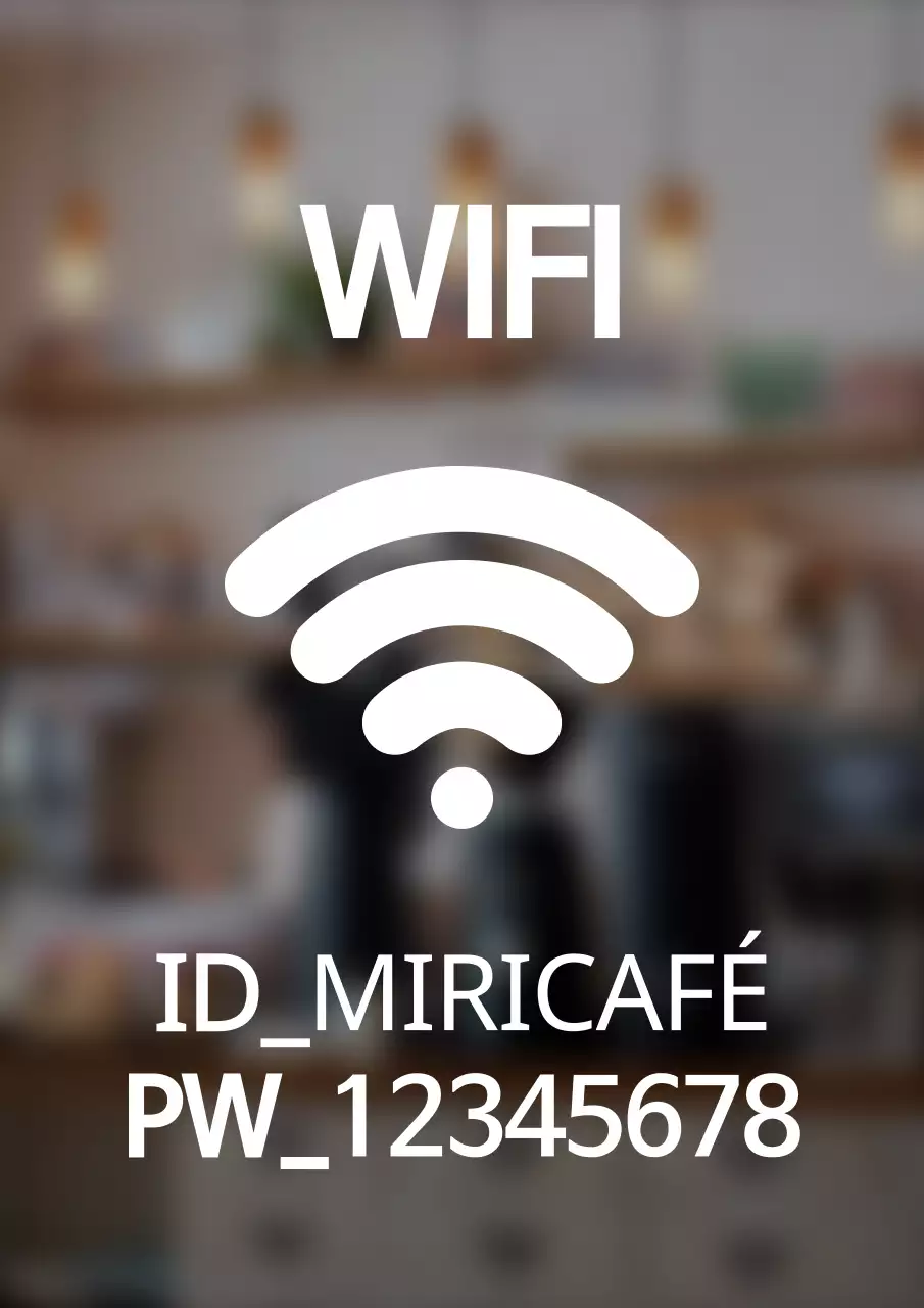 Segnaletica di stile semplice per le informazioni sul Wi-Fi del negozio