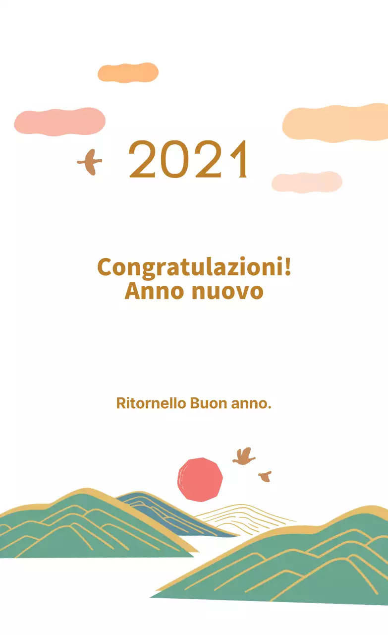Illustrazioni marroni 2021 Auguri di buon anno