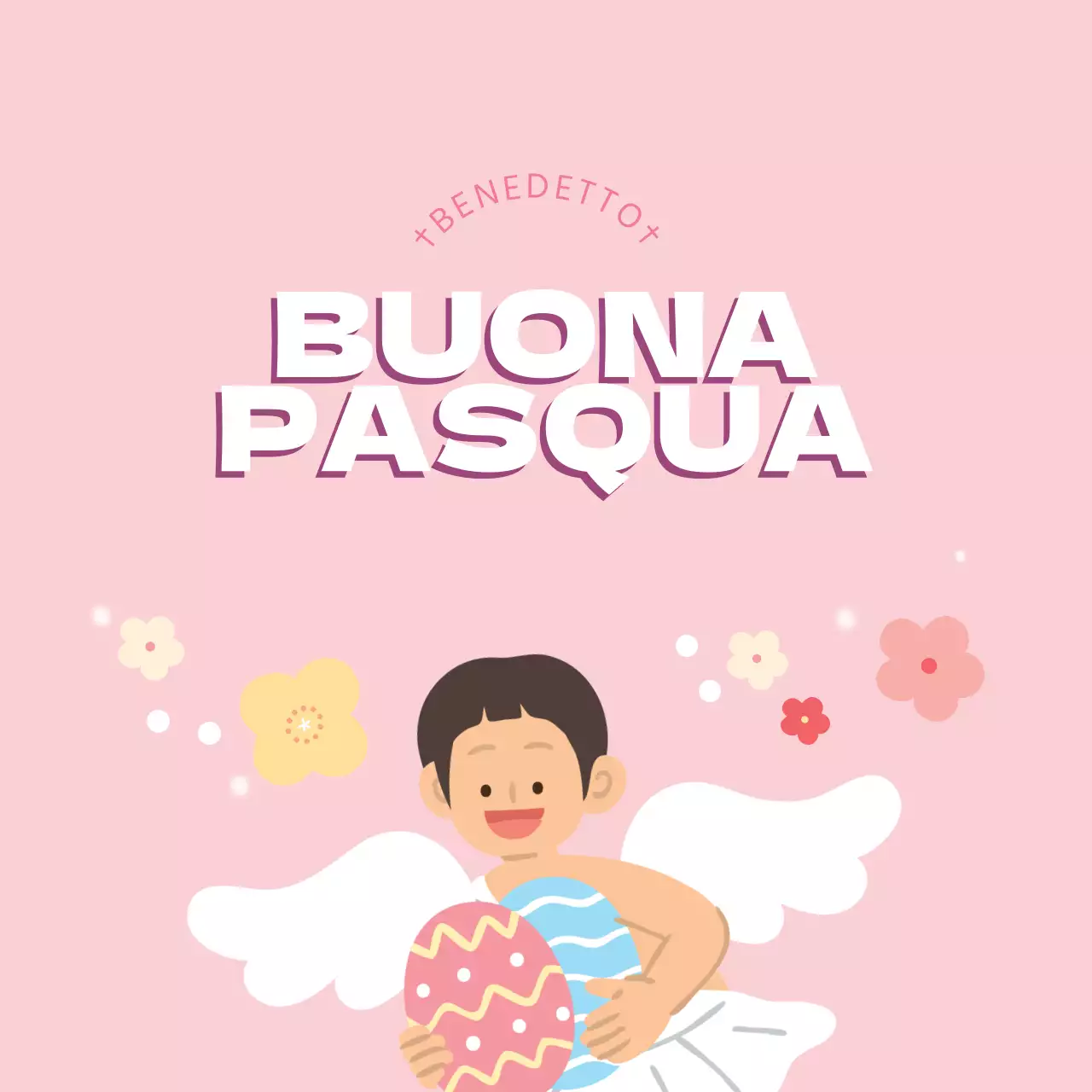 Simpatiche etichette pasquali per la chiesa con illustrazioni rosa