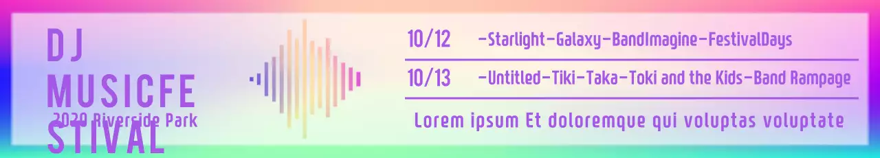 Banner de anúncio do festival de música Rainbow Trendy