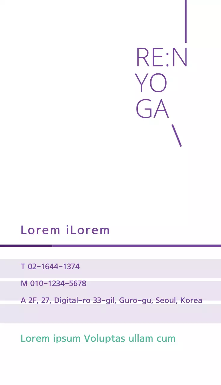 Purple Modern Yoga Promotion Business Card