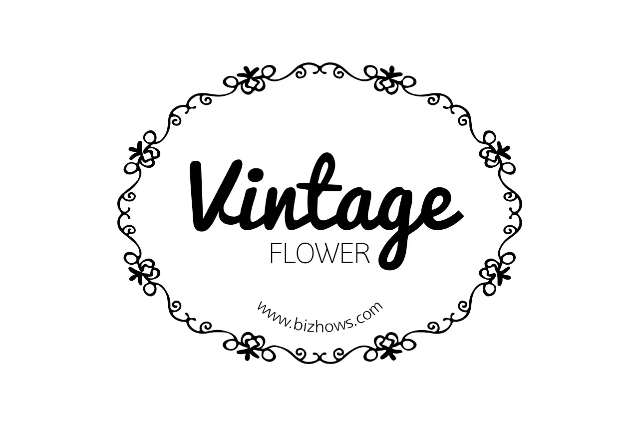 Black Vintage Flower Invitation Banner