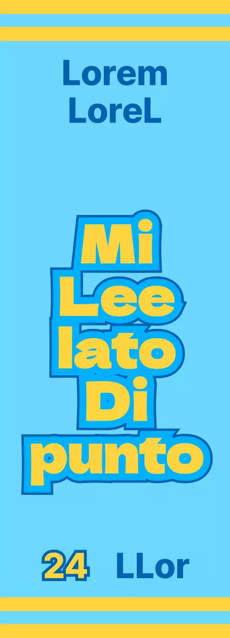 Negozio di alimentari con icone blu e gialle che promuovono vari servizi