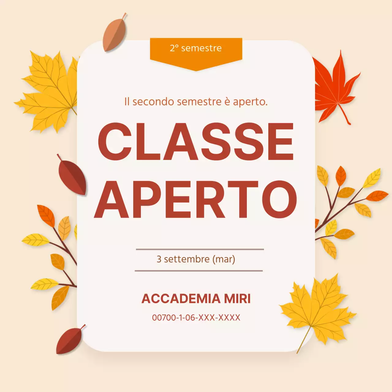 Inizio del trimestre autunnale