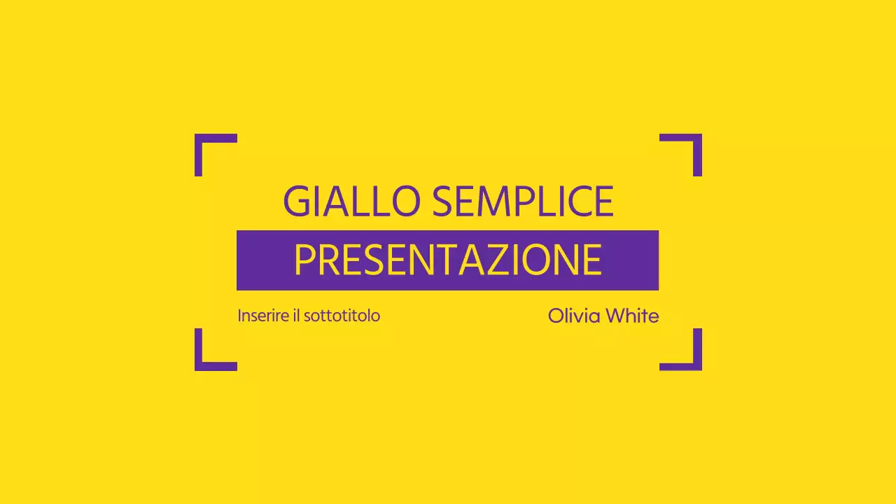 Una presentazione forte e pulita in giallo e viola