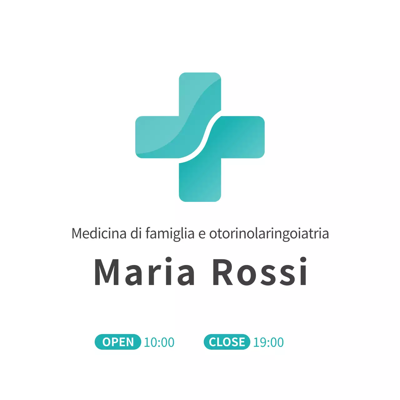 Logo ospedaliero pulito e stilizzato in menta