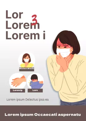 Un semplice volantino marrone e grigio per la campagna di prevenzione del virus