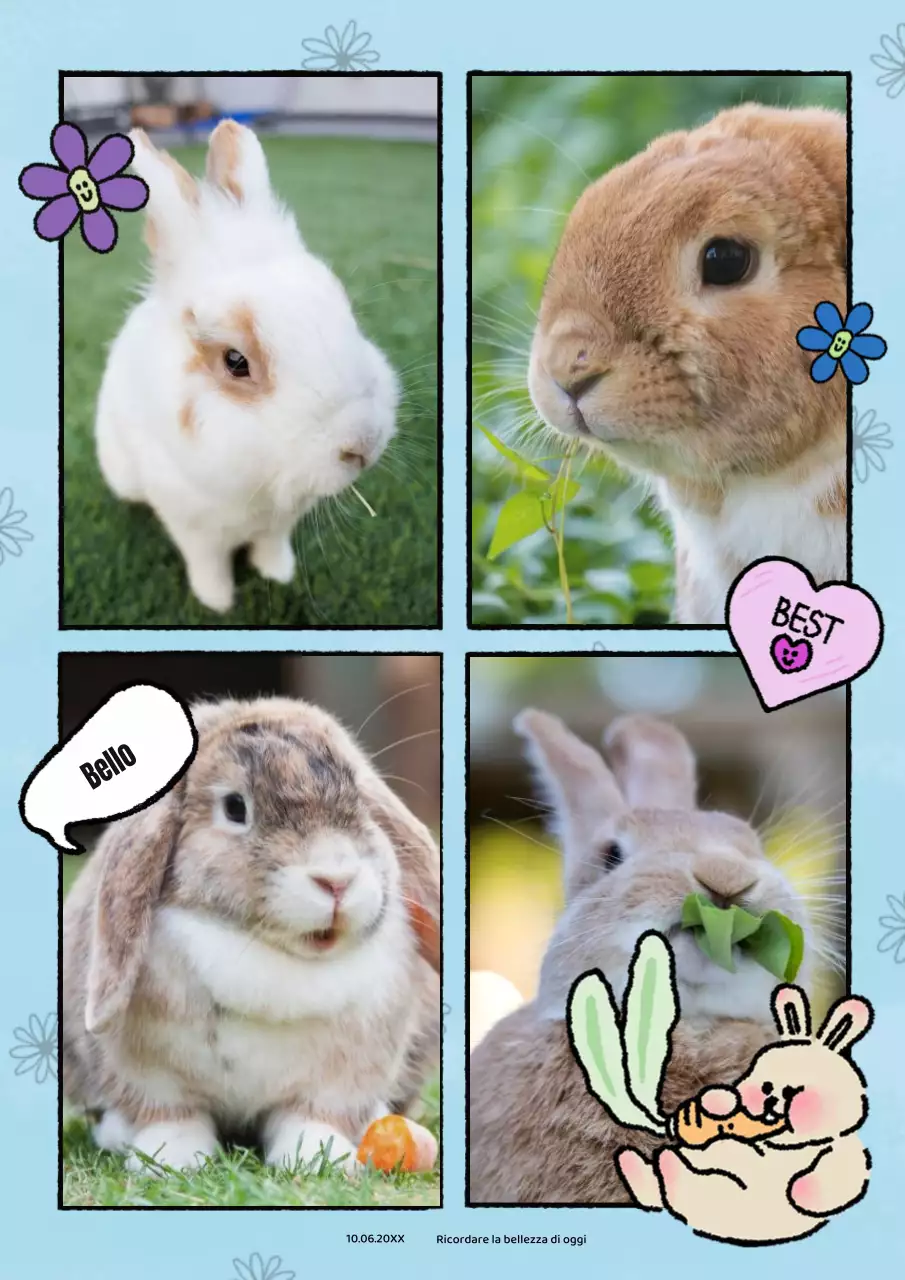 Simpatico portafoto in quadricromia illustrato ad acquerello in azzurro e verde