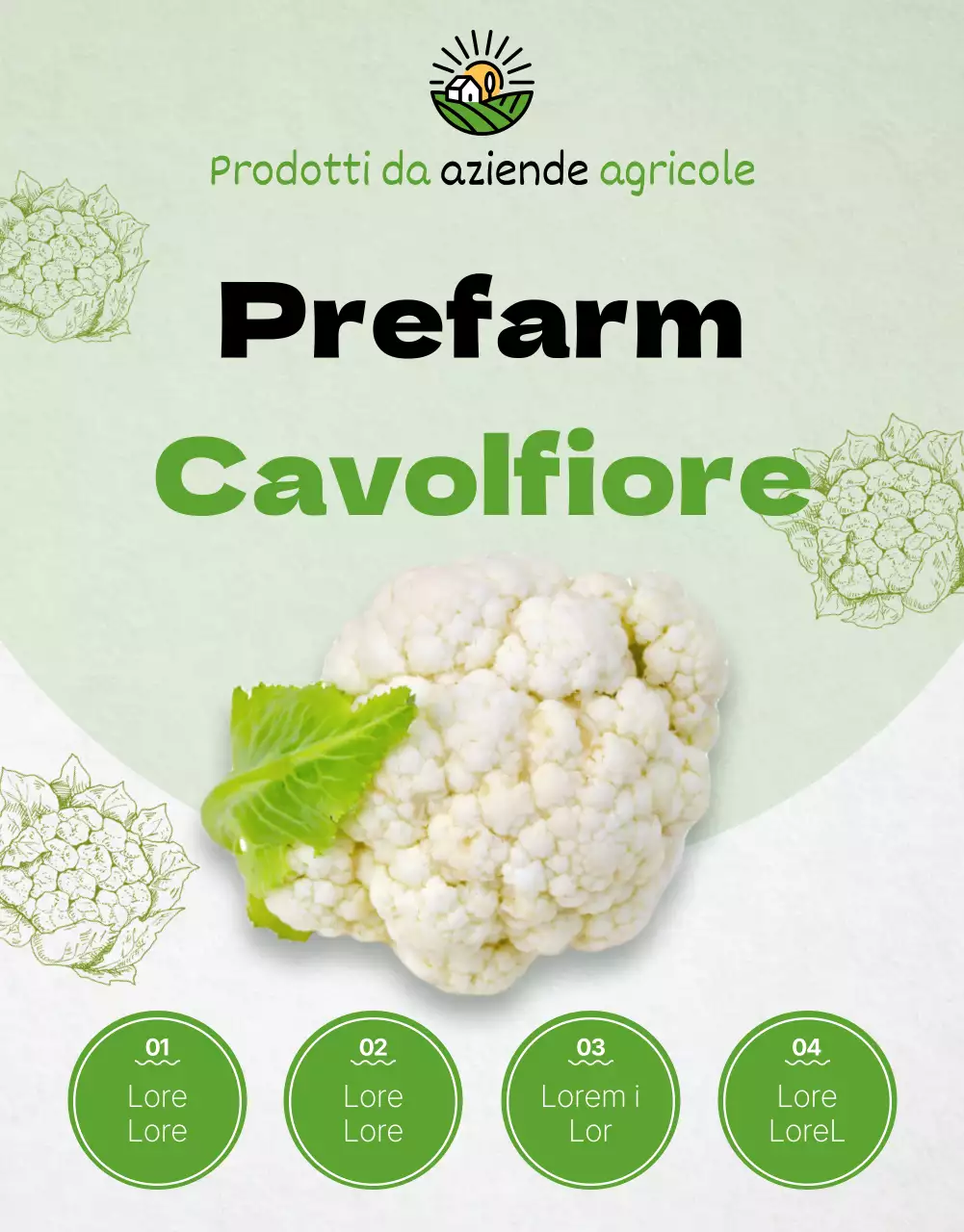 Cavolfiore sano con tema verde chartreuse