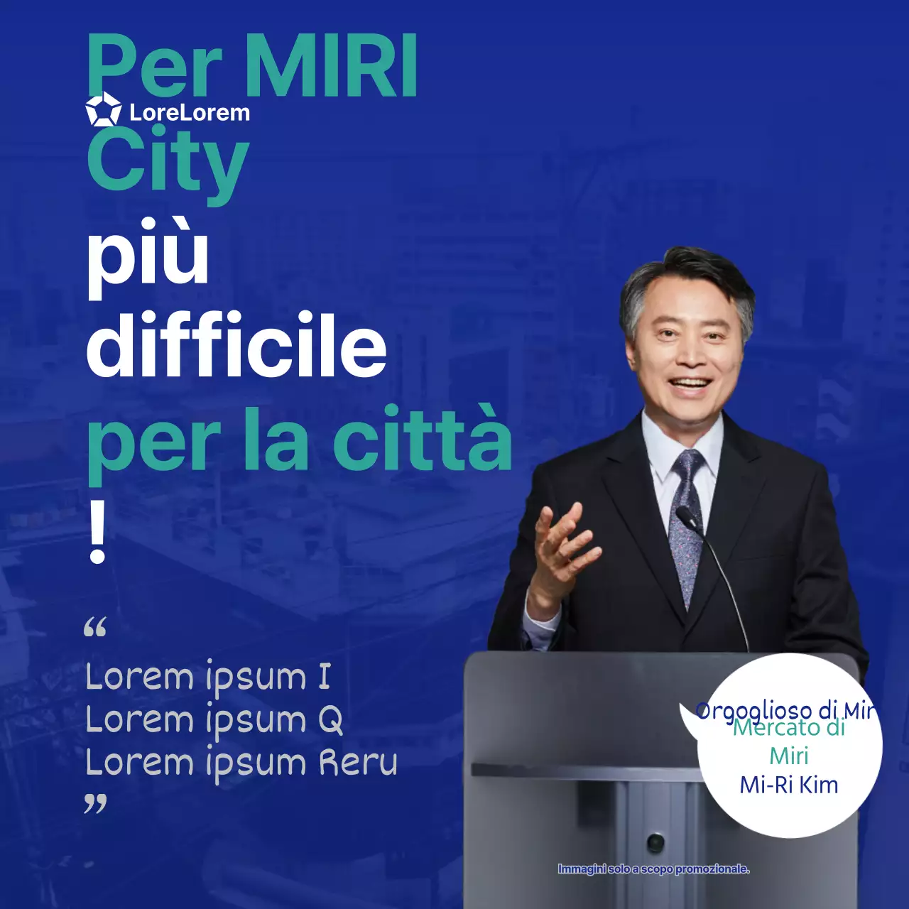 Un messaggio di ringraziamento pulito per le elezioni locali in blu e menta