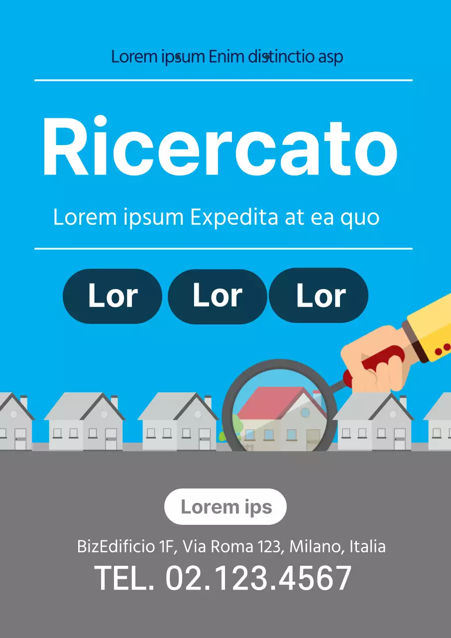 Illustrazione blu promozione della proprietà pulita