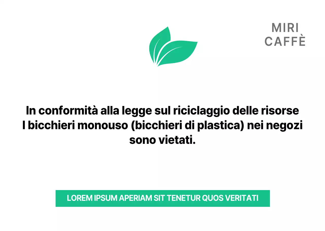 Segnaletica verde per caffè Supporto in acrilico per caffè