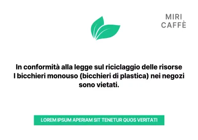 Segnaletica verde per caffè Supporto in acrilico per caffè