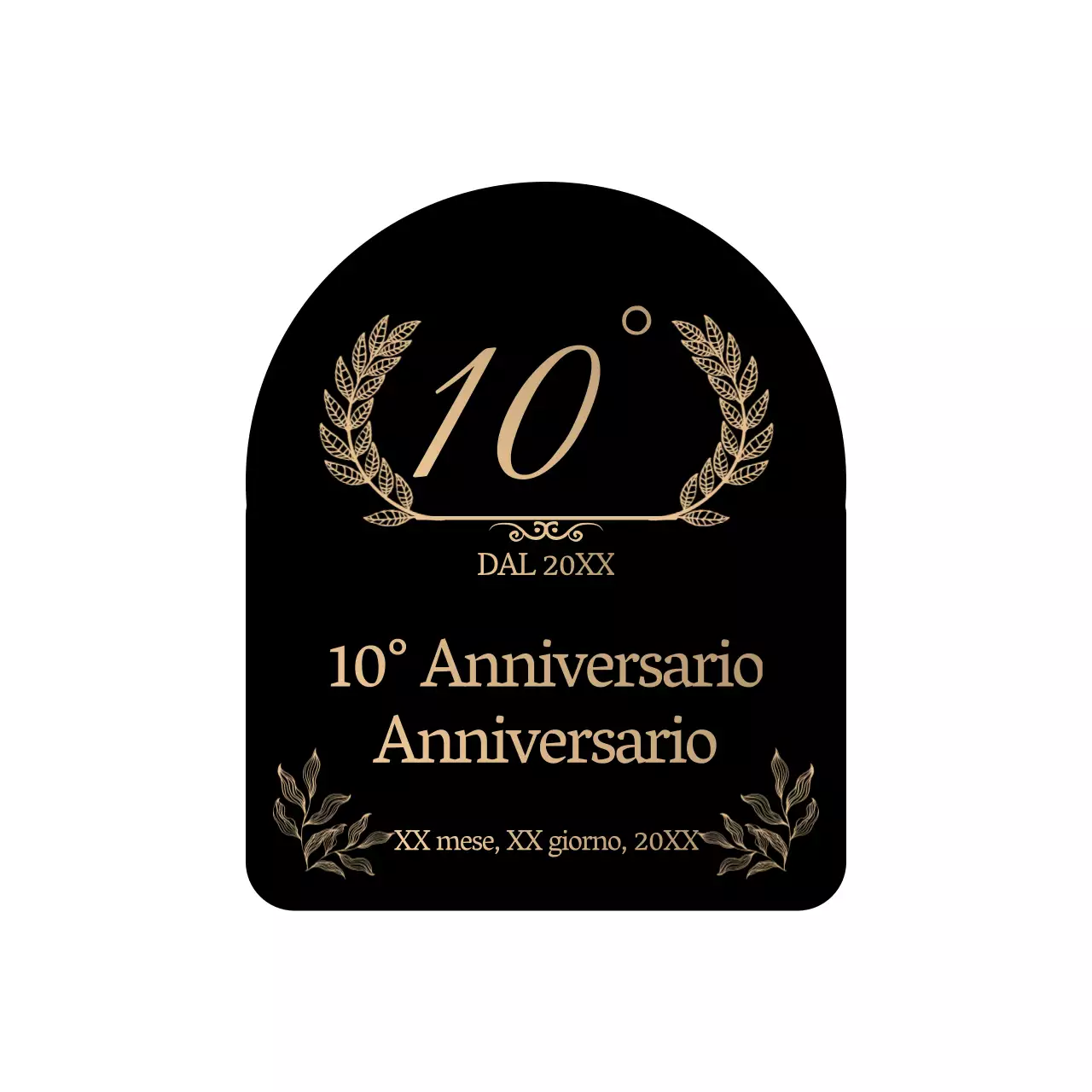 Una cornice d'alloro pulita e di classe in nero e oro per un concetto commemorativo