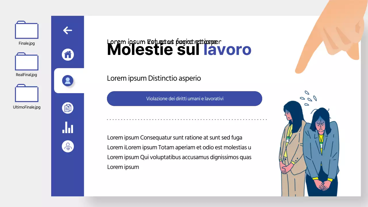 Formazione sulla prevenzione delle molestie sul luogo di lavoro in un tema di dashboard UI blu e pulito