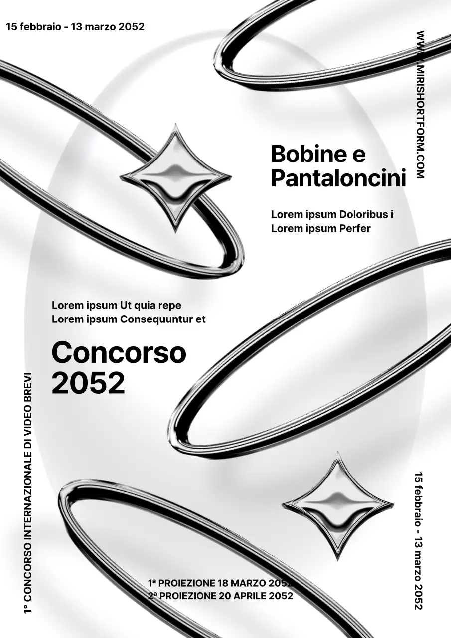 Concorso di forme brevi al cromo in bianco e nero