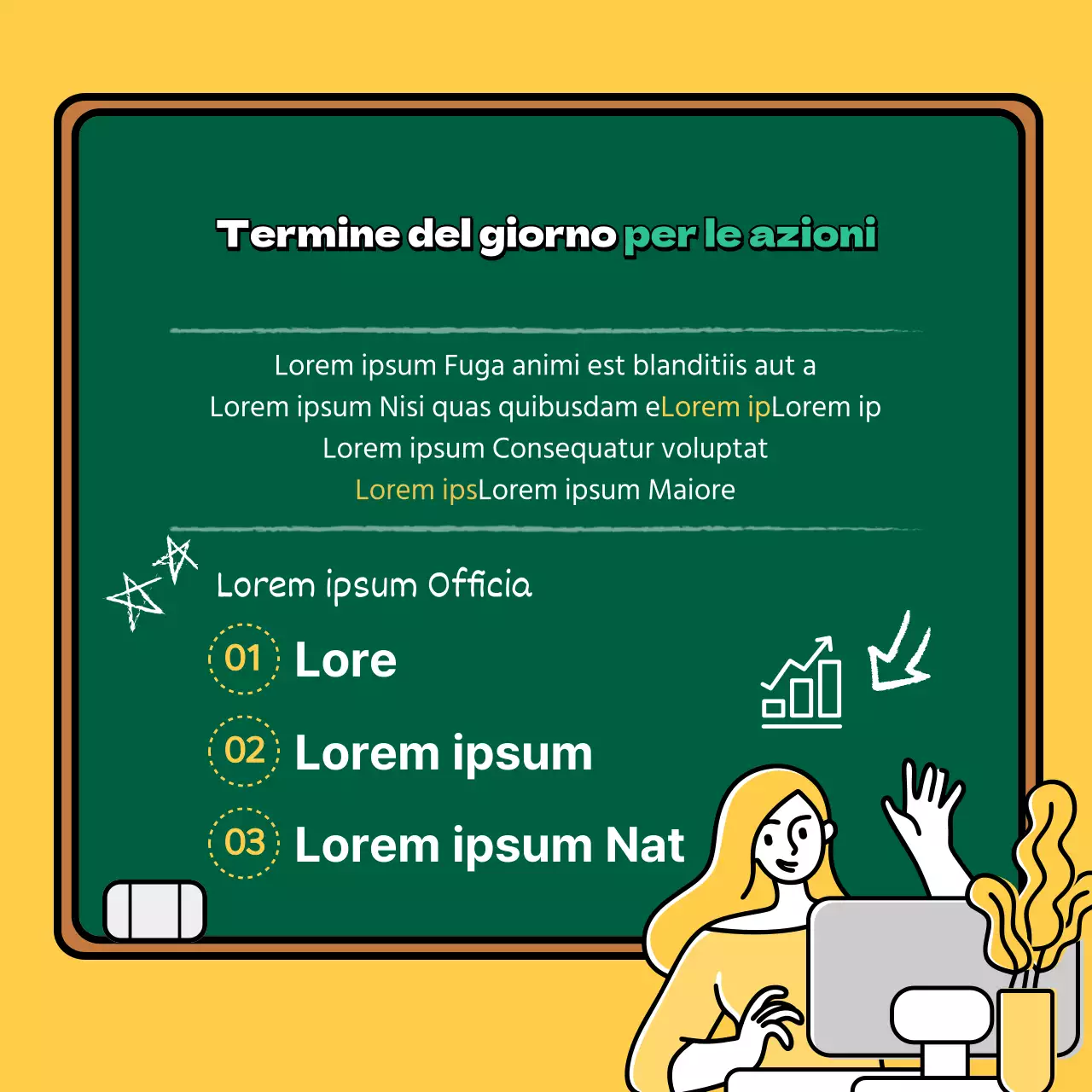 Termini di borsa in giallo Titoli Finanza CardNews